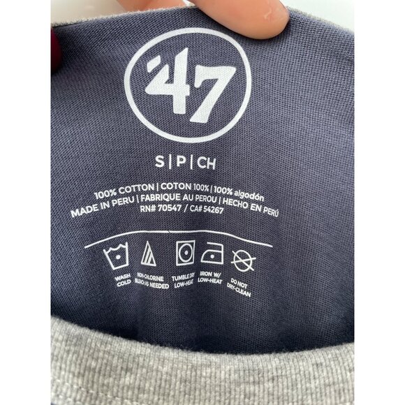 47 Brand New York Yankees Short Sleeve TShirt Mens Small Blue Cotton College NEW - Picture 3 of 8